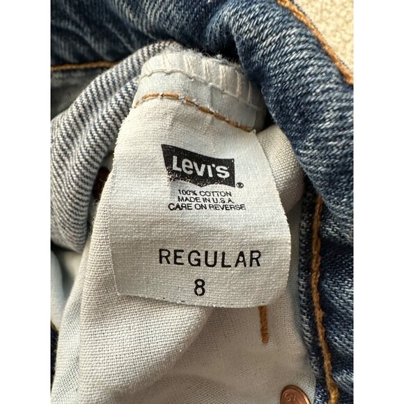 Levi Strauss 5 Pocket Blue Denim Jeans Boy's Size 8 Reg Made In USA 1998 - Picture 7 of 15
